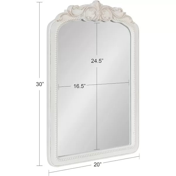 imageKate and Laurel Jenelle Traditional Framed Baroque Mirror 20 x 30 White Distressed Antique Inspired Framed Wall Mirror with Ornate Garland CrownWhite