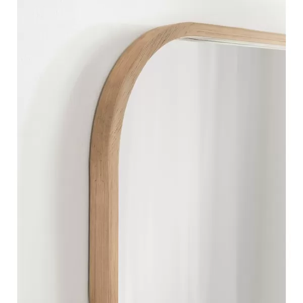 imageKate and Laurel Occonor Modern Wooden Arched Mirror 36 x 28 Natural Transitional Arch Wall Mirror with Geometric Shape for Use as Bathroom Mirror for Vanity or Fireplace Mantel MirrorNatural