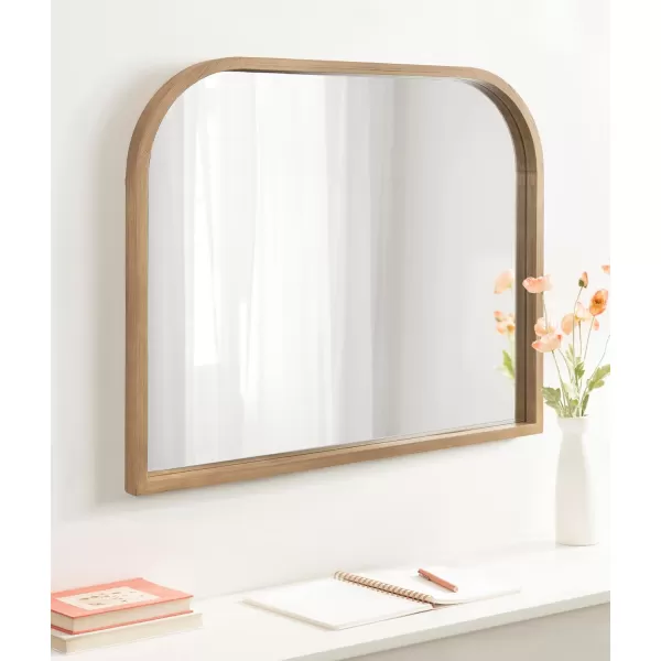 imageKate and Laurel Occonor Modern Wooden Arched Mirror 36 x 28 Natural Transitional Arch Wall Mirror with Geometric Shape for Use as Bathroom Mirror for Vanity or Fireplace Mantel MirrorNatural