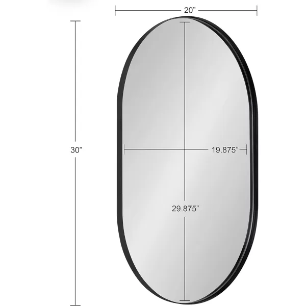 imageKate and Laurel Rollo Midcentury Capsule Wall Mirror 16 x 48 Gold Decorative Full Length Oval Mirror for WallBlack