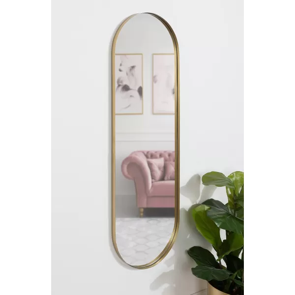 imageKate and Laurel Rollo Midcentury Capsule Wall Mirror 16 x 48 Gold Decorative Full Length Oval Mirror for WallGold