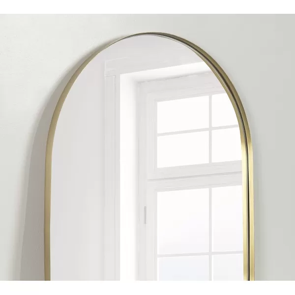 imageKate and Laurel Rollo Midcentury Capsule Wall Mirror 16 x 48 Gold Decorative Full Length Oval Mirror for WallGold