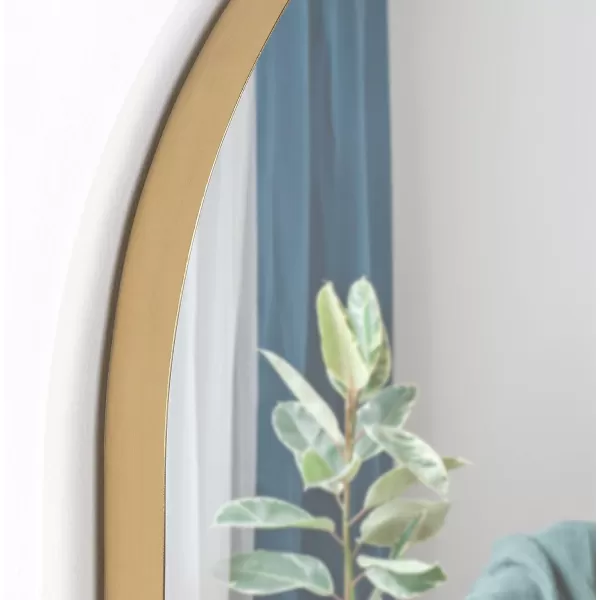 imageKate and Laurel Rollo Midcentury Capsule Wall Mirror 16 x 48 Gold Decorative Full Length Oval Mirror for WallGold