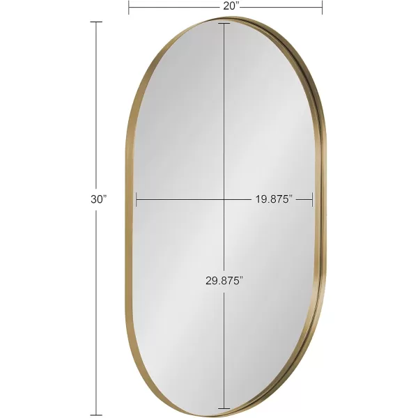 imageKate and Laurel Rollo Midcentury Capsule Wall Mirror 16 x 48 Gold Decorative Full Length Oval Mirror for WallGold