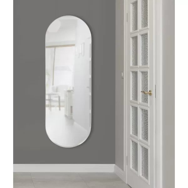 imageKate and Laurel Rollo Midcentury Capsule Wall Mirror 16 x 48 Gold Decorative Full Length Oval Mirror for WallSilver