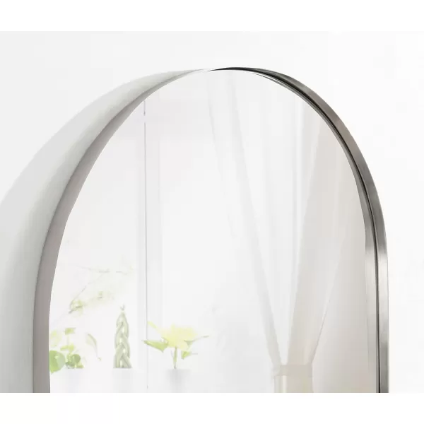 imageKate and Laurel Rollo Midcentury Capsule Wall Mirror 16 x 48 Gold Decorative Full Length Oval Mirror for WallSilver