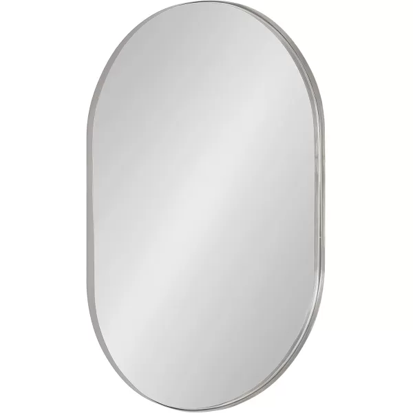 imageKate and Laurel Rollo Midcentury Capsule Wall Mirror 16 x 48 Gold Decorative Full Length Oval Mirror for WallSilver