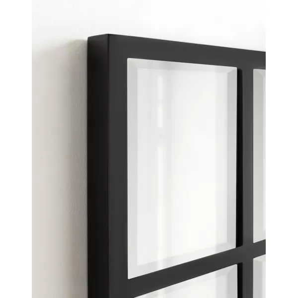 imageKate and Laurel Stryker Transitional Panel Wall Mirror 17 x 42 White Modern 8Pane Tall Window Mirror for Use as Entryway Mirror or Bedroom Mirror DecorBlack