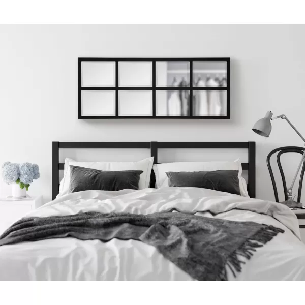 imageKate and Laurel Stryker Transitional Panel Wall Mirror 17 x 42 White Modern 8Pane Tall Window Mirror for Use as Entryway Mirror or Bedroom Mirror DecorBlack