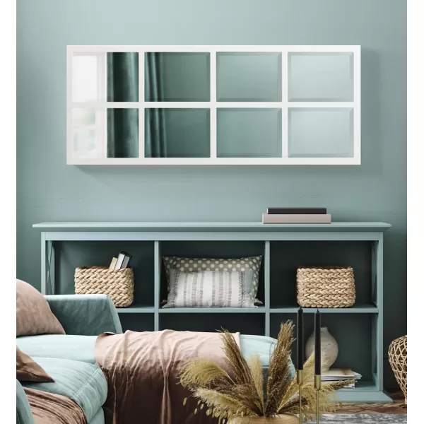 imageKate and Laurel Stryker Transitional Panel Wall Mirror 17 x 42 White Modern 8Pane Tall Window Mirror for Use as Entryway Mirror or Bedroom Mirror DecorWhite