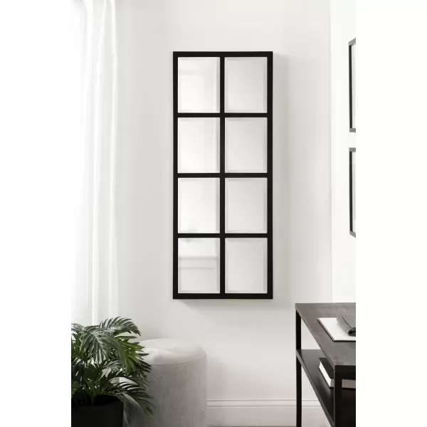 imageKate and Laurel Stryker Transitional Panel Wall Mirror 17 x 42 White Modern 8Pane Tall Window Mirror for Use as Entryway Mirror or Bedroom Mirror DecorBlack
