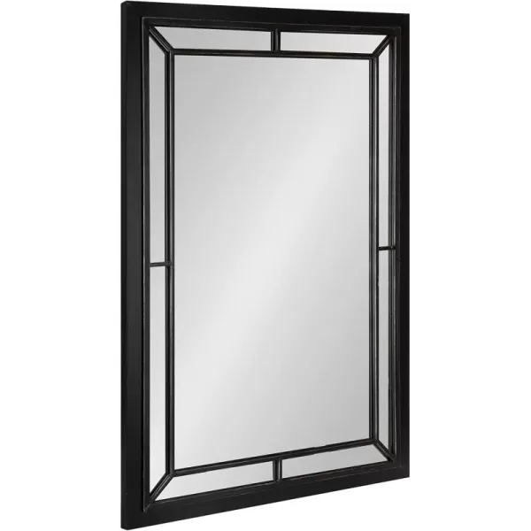 imageKate and Laurel Audubon Farmhouse Wall Mirror 24 x 36 Rustic Brown Decorative Rectangle Mirror for WallBlack
