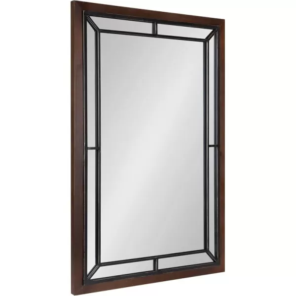 imageKate and Laurel Audubon Farmhouse Wall Mirror 24 x 36 Rustic Brown Decorative Rectangle Mirror for WallRustic Brown