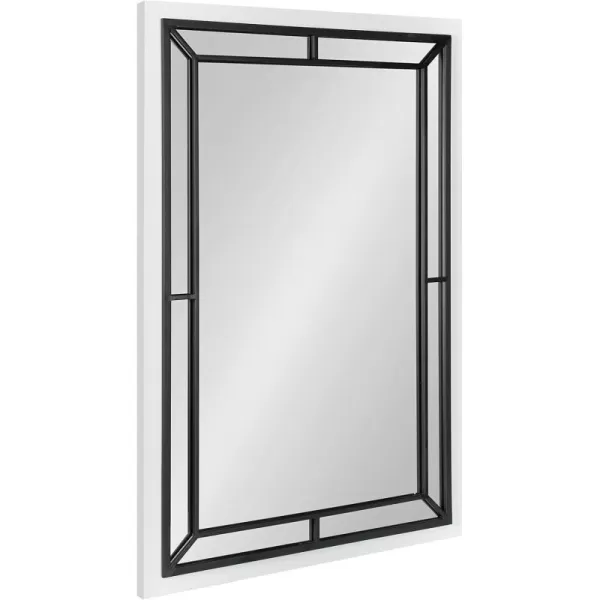 imageKate and Laurel Audubon Farmhouse Wall Mirror 24 x 36 Rustic Brown Decorative Rectangle Mirror for WallWhite