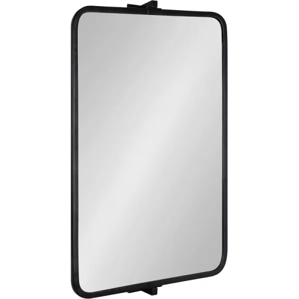 imageKate and Laurel Elijah Modern Rectangular Pivot Wall Mirror 38 x 24 Black Decorative Adjustable Mirror for WallBlack