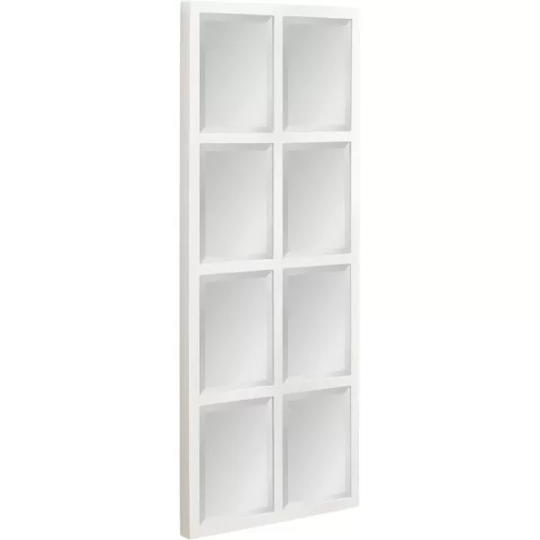 imageKate and Laurel Stryker Transitional Panel Wall Mirror 17 x 42 White Modern 8Pane Tall Window Mirror for Use as Entryway Mirror or Bedroom Mirror DecorWhite