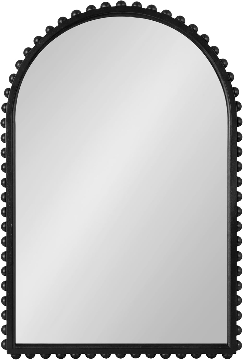 imageKate and Laurel Beadbrook Modern Beaded Arched Mirror 20 x 30 Black Transitional Arch Wall Mirror for Use as Bathroom Mirror or Entryway Mirror DecorBlack