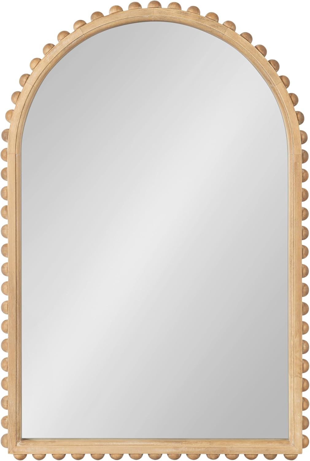 imageKate and Laurel Beadbrook Modern Beaded Arched Mirror 20 x 30 Black Transitional Arch Wall Mirror for Use as Bathroom Mirror or Entryway Mirror DecorNatural