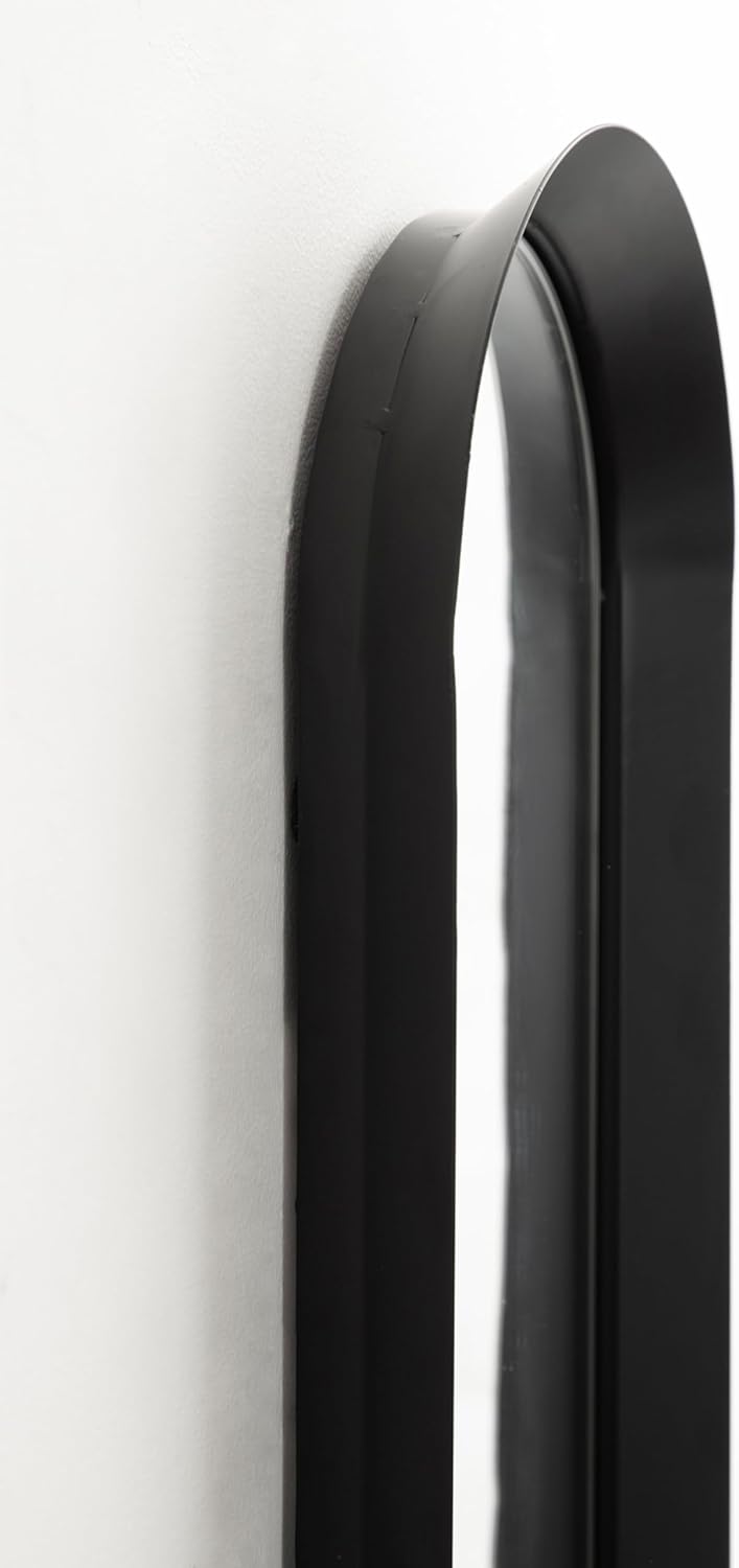 imageKate and Laurel Niya Modern Slim Panel Wall Mirror 10 x 40 Black Minimal Tall Mirror Wall Decor for Use as Skinny Entryway Mirror or Decorative Bedroom Mirror