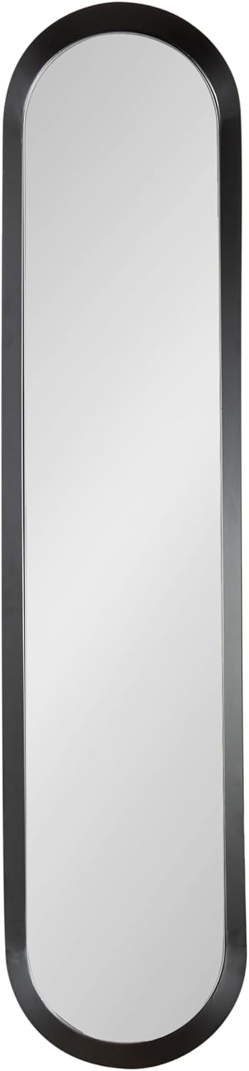 imageKate and Laurel Niya Modern Slim Panel Wall Mirror 10 x 40 Black Minimal Tall Mirror Wall Decor for Use as Skinny Entryway Mirror or Decorative Bedroom Mirror