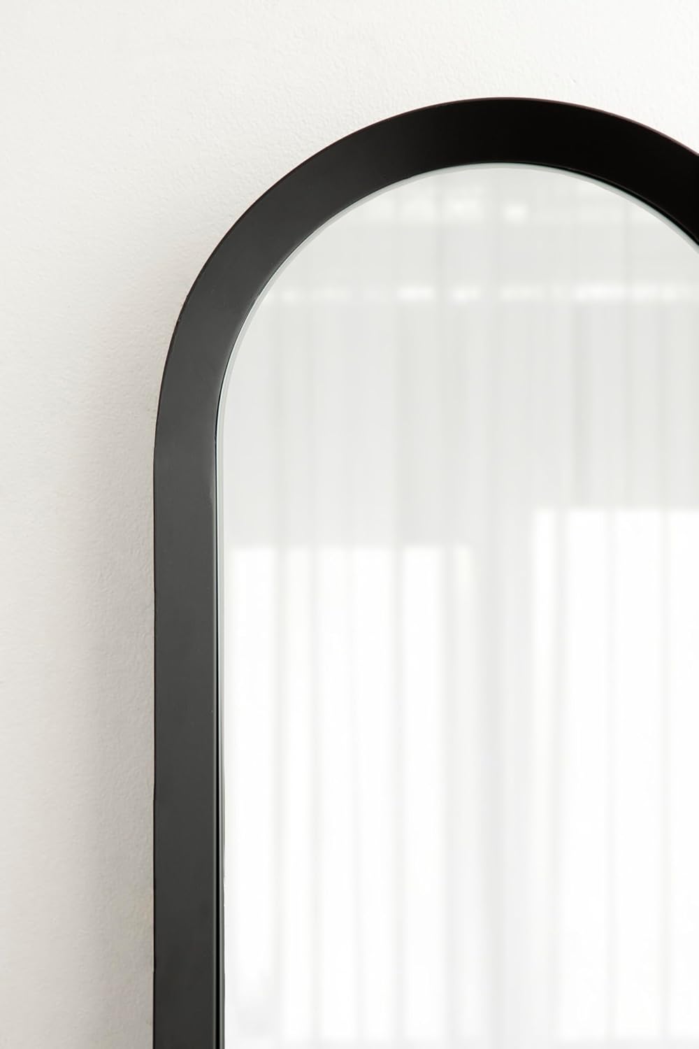 imageKate and Laurel Niya Modern Slim Panel Wall Mirror 10 x 40 Black Minimal Tall Mirror Wall Decor for Use as Skinny Entryway Mirror or Decorative Bedroom Mirror