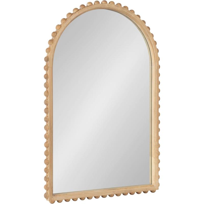 imageKate and Laurel Beadbrook Modern Beaded Arched Mirror 20 x 30 Black Transitional Arch Wall Mirror for Use as Bathroom Mirror or Entryway Mirror DecorNatural