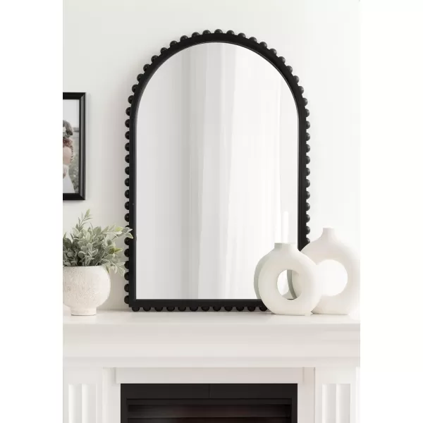 imageKate and Laurel Beadbrook Modern Beaded Arched Mirror 20 x 30 Black Transitional Arch Wall Mirror for Use as Bathroom Mirror or Entryway Mirror DecorBlack
