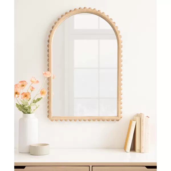 imageKate and Laurel Beadbrook Modern Beaded Arched Mirror 20 x 30 Black Transitional Arch Wall Mirror for Use as Bathroom Mirror or Entryway Mirror DecorNatural