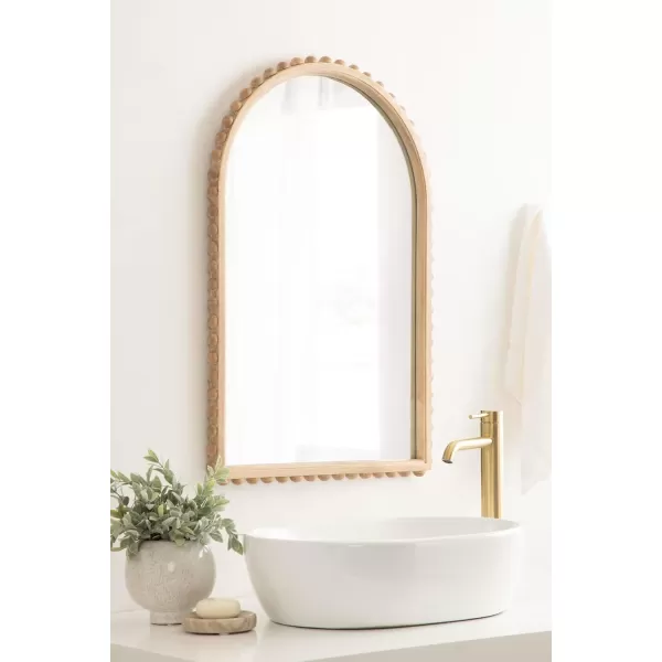 imageKate and Laurel Beadbrook Modern Beaded Arched Mirror 20 x 30 Black Transitional Arch Wall Mirror for Use as Bathroom Mirror or Entryway Mirror DecorNatural