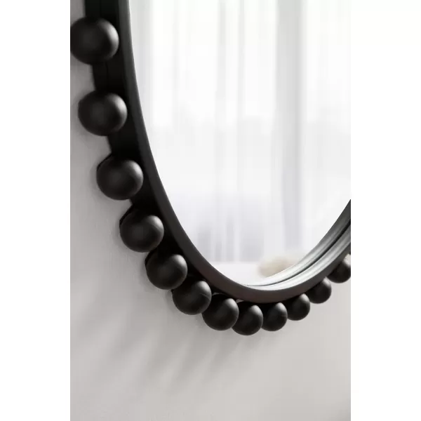 imageKate and Laurel Beade Modern Round Ball Beaded Wall Mirror 28 Inch Diameter Black Transitional Circle Mirror for Use as Bathroom Mirror or Entryway Mirror Decor