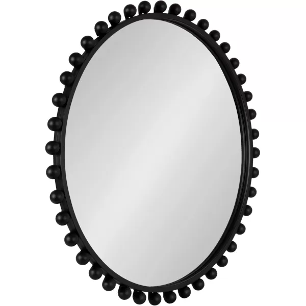 imageKate and Laurel Beade Modern Round Ball Beaded Wall Mirror 28 Inch Diameter Black Transitional Circle Mirror for Use as Bathroom Mirror or Entryway Mirror Decor