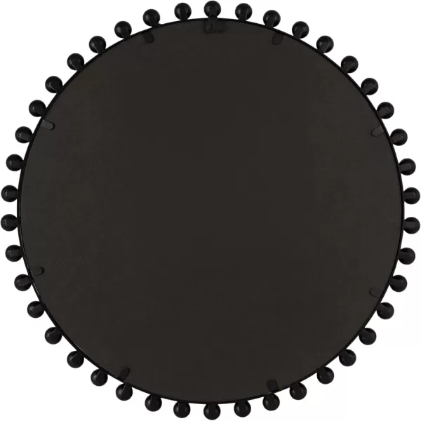 imageKate and Laurel Beade Modern Round Ball Beaded Wall Mirror 28 Inch Diameter Black Transitional Circle Mirror for Use as Bathroom Mirror or Entryway Mirror Decor
