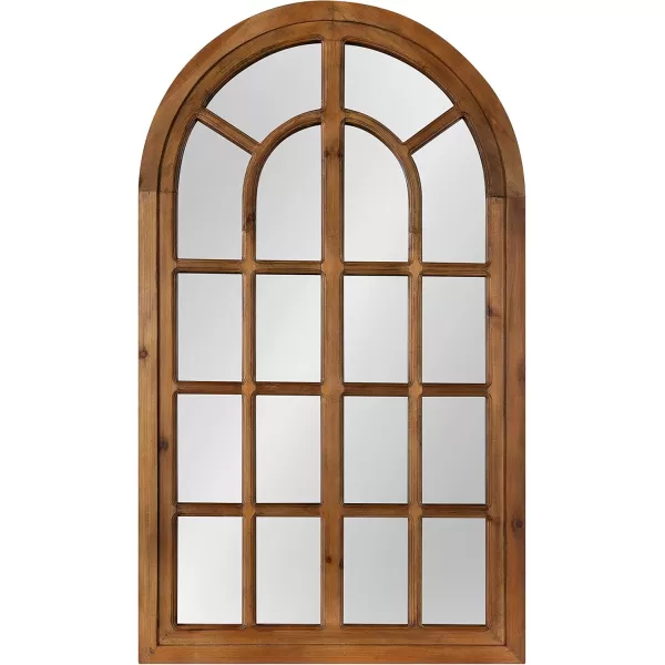 imageKate and Laurel Boldmere Rustic Windowpane Wall Mirror 22 x 38 Rustic White FarmhouseInspired Home DecorBrown