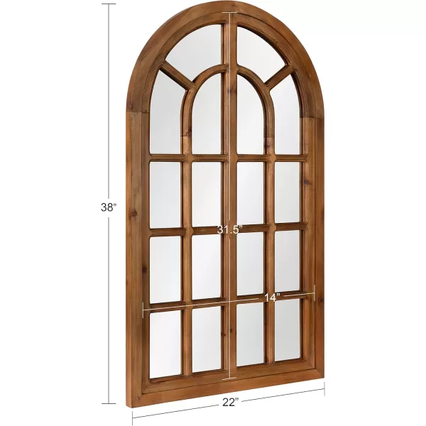 imageKate and Laurel Boldmere Rustic Windowpane Wall Mirror 22 x 38 Rustic White FarmhouseInspired Home DecorBrown