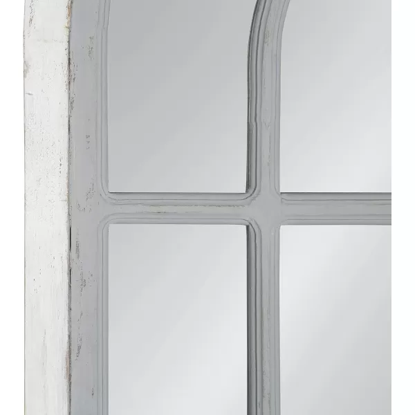 imageKate and Laurel Boldmere Rustic Windowpane Wall Mirror 22 x 38 Rustic White FarmhouseInspired Home DecorGrey