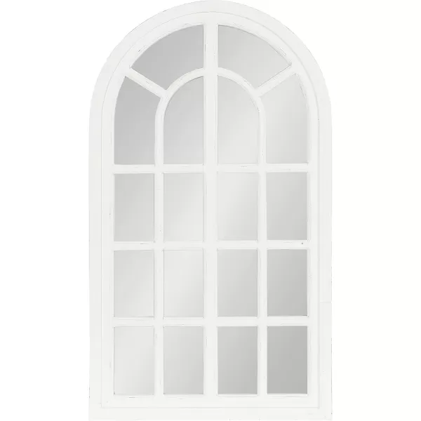imageKate and Laurel Boldmere Rustic Windowpane Wall Mirror 22 x 38 Rustic White FarmhouseInspired Home DecorWhite