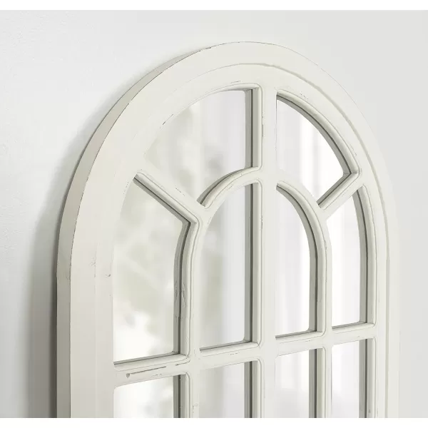 imageKate and Laurel Boldmere Rustic Windowpane Wall Mirror 22 x 38 Rustic White FarmhouseInspired Home DecorWhite