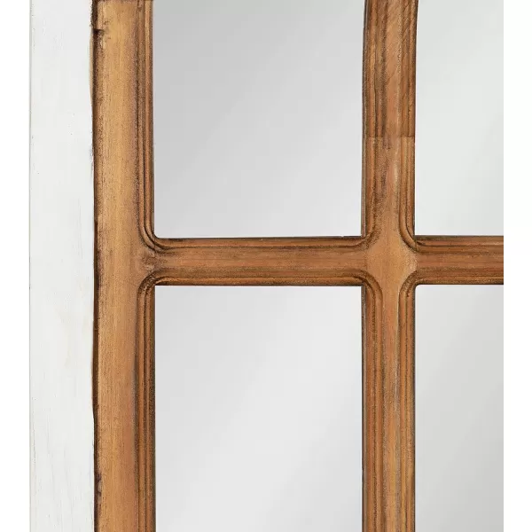 imageKate and Laurel Boldmere Rustic Windowpane Wall Mirror 22 x 38 Rustic White FarmhouseInspired Home DecorWhiteBrown