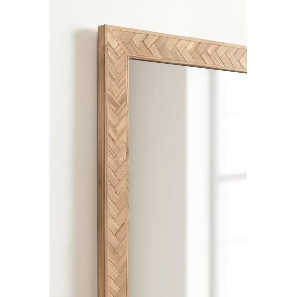 imageKate and Laurel Braywood Modern Pieced Wood Rectangle Mirror 24 x 36 Rustic Brown Decorative Rectangular Mirror for Use as Coastal Bathroom Mirror for Over Sink or Statement Bedroom Mirror