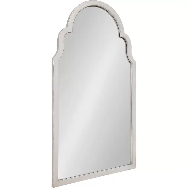 imageKate and Laurel Damara Moroccan Style Hand Painted Arch Mirror with Reclaimed Wood 26x48 Antique White