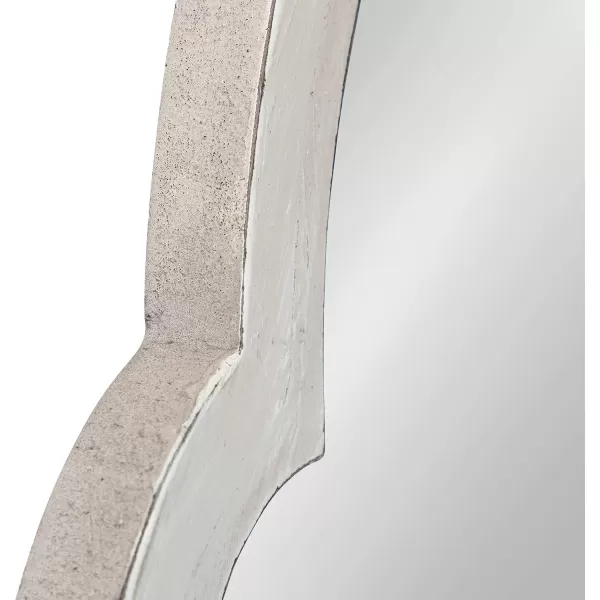 imageKate and Laurel Damara Moroccan Style Hand Painted Arch Mirror with Reclaimed Wood 26x48 Antique White