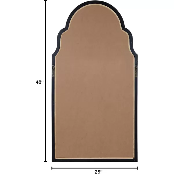imageKate and Laurel Damara Moroccan Style Hand Painted Arch Mirror with Reclaimed Wood 26x48 Antique White