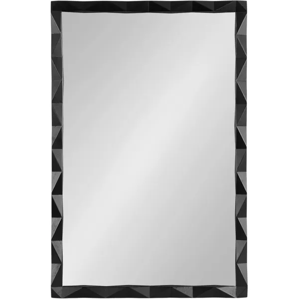 imageKate and Laurel Endicott Modern Geometric Rectangle Wall Mirror 24 x 36 Black Rectangular Dimensional Pieced Wood Mirror for Use as Bathroom Mirror for Over Sink or Cute Nursery MirrorBlack