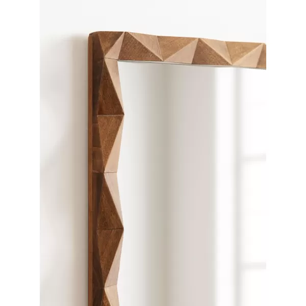 imageKate and Laurel Endicott Modern Geometric Rectangle Wall Mirror 24 x 36 Black Rectangular Dimensional Pieced Wood Mirror for Use as Bathroom Mirror for Over Sink or Cute Nursery MirrorRustic Brown