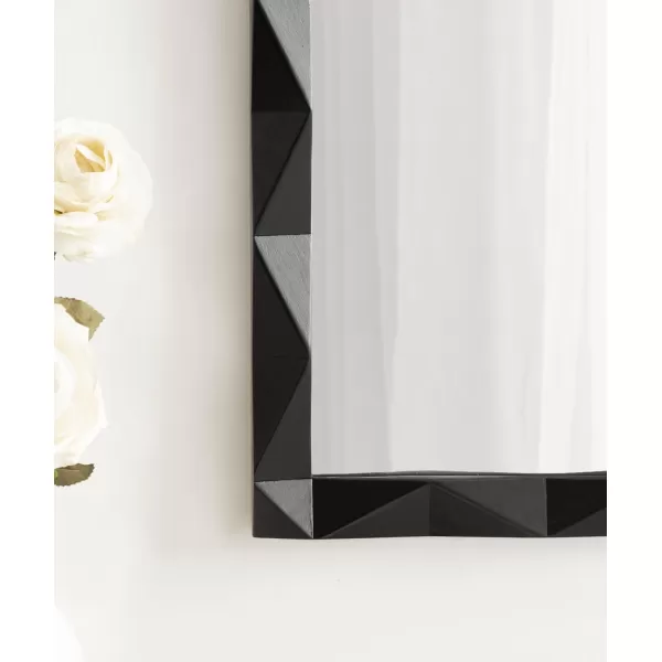 imageKate and Laurel Endicott Modern Geometric Rectangle Wall Mirror 24 x 36 Black Rectangular Dimensional Pieced Wood Mirror for Use as Bathroom Mirror for Over Sink or Cute Nursery MirrorBlack