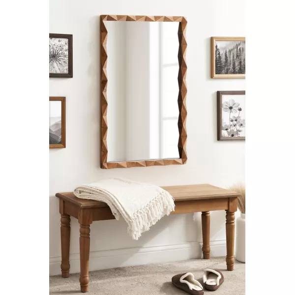 imageKate and Laurel Endicott Modern Geometric Rectangle Wall Mirror 24 x 36 Black Rectangular Dimensional Pieced Wood Mirror for Use as Bathroom Mirror for Over Sink or Cute Nursery MirrorRustic Brown