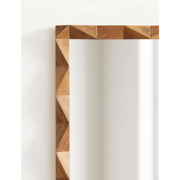 imageKate and Laurel Endicott Modern Geometric Rectangle Wall Mirror 24 x 36 Black Rectangular Dimensional Pieced Wood Mirror for Use as Bathroom Mirror for Over Sink or Cute Nursery MirrorRustic Brown