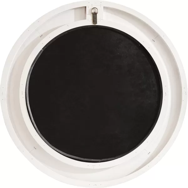 imageKate and Laurel Engrahm Rustic Engraved Wooden Round Mirror 26 Inch Diameter Rustic Brown and White Modern Farmhouse Distressed Circle Mirror for Use as Bathroom Mirror for Over Sink