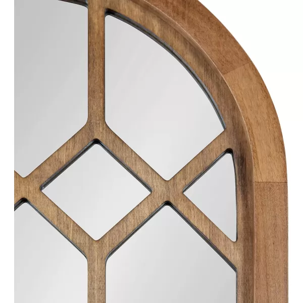 imageKate and Laurel Gilcrest Traditional Arch Wood Framed Windowpane Wall Mirror 18 x 47 Rustic Brown Farmhouse Decorative MirrorRustic Brown