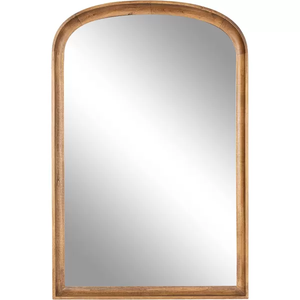 imageKate and Laurel Hatherleigh Modern Arched Wooden Wall Mirror 24 x 36 Gold Decorative Wood Basket Arch Mirror for Use in Bathroom Entryway or BedroomRustic Brown
